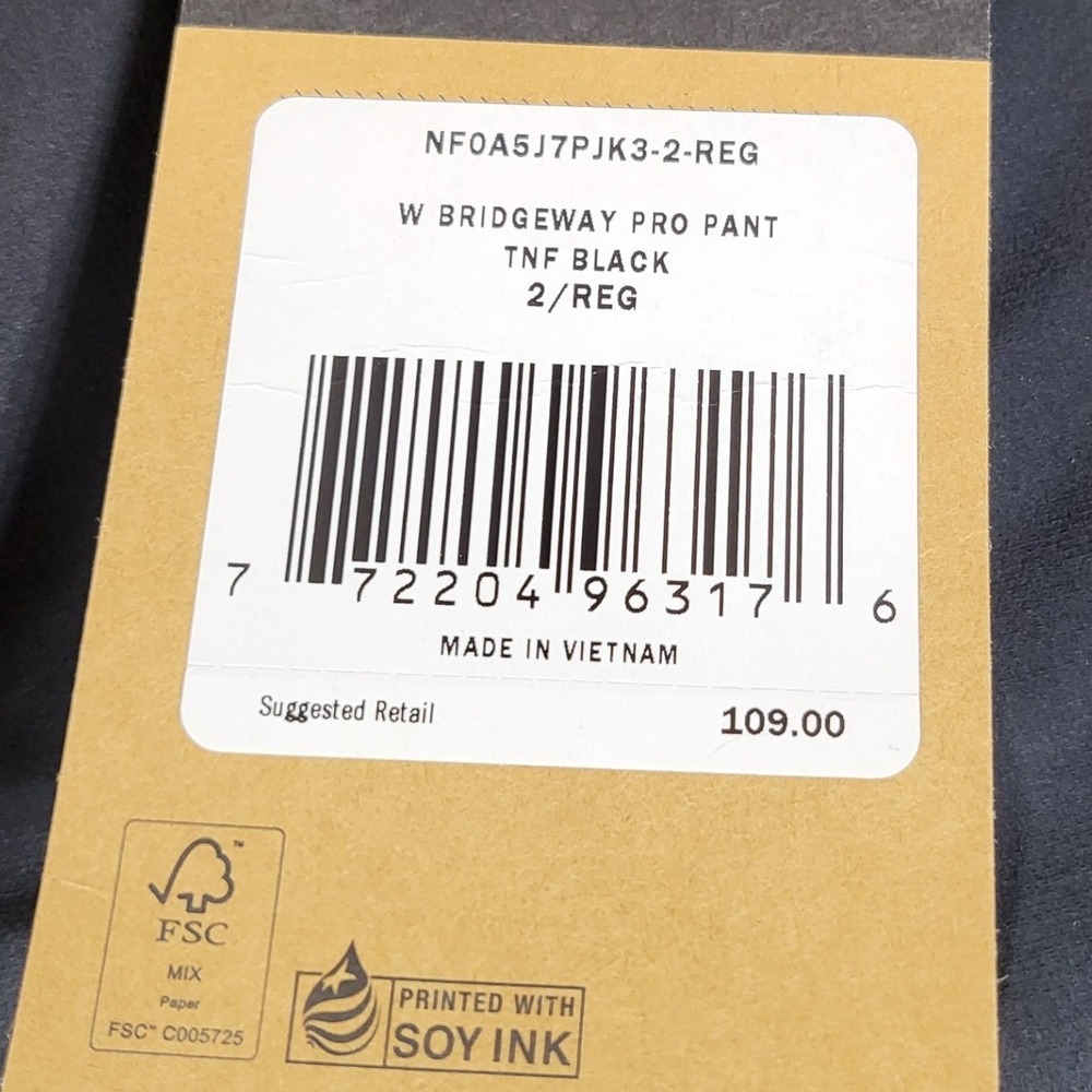 The North Face Women's Bridgeway Pro Pant TNF Black WindWall FlashDry Hiking NWT - Picture 6 of 10
